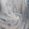 Perdea organza, carouri bleu, inaltime 280cm