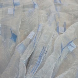 Perdea organza, carouri bleu, inaltime 280cm