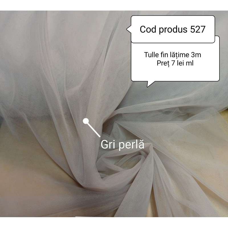 Tulle Fin Gri Perla