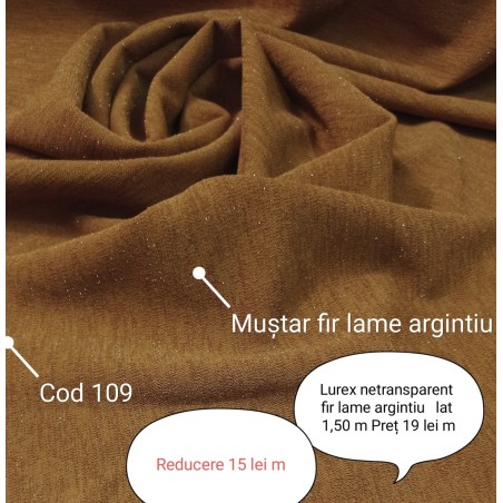 Lurex Netransparent Mustar Fir Lame Argintiu