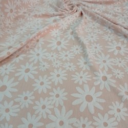 Jersey nude bej floral latime 1.50m