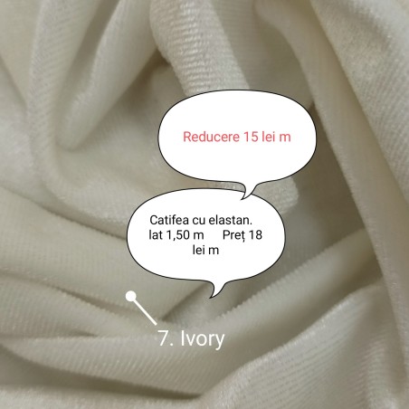 Catifea cu elastan ivory latime 1.50m